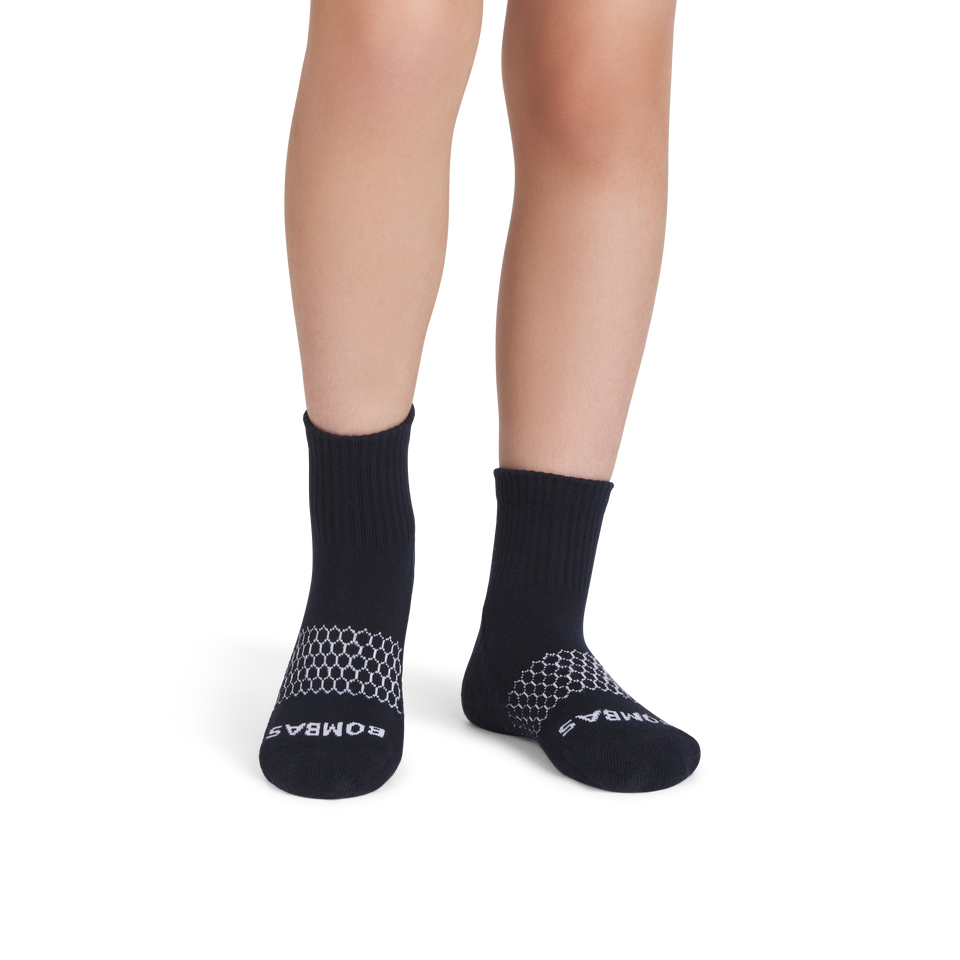 Youth Solids Quarter Socks - midnight navy YO1 [8002]