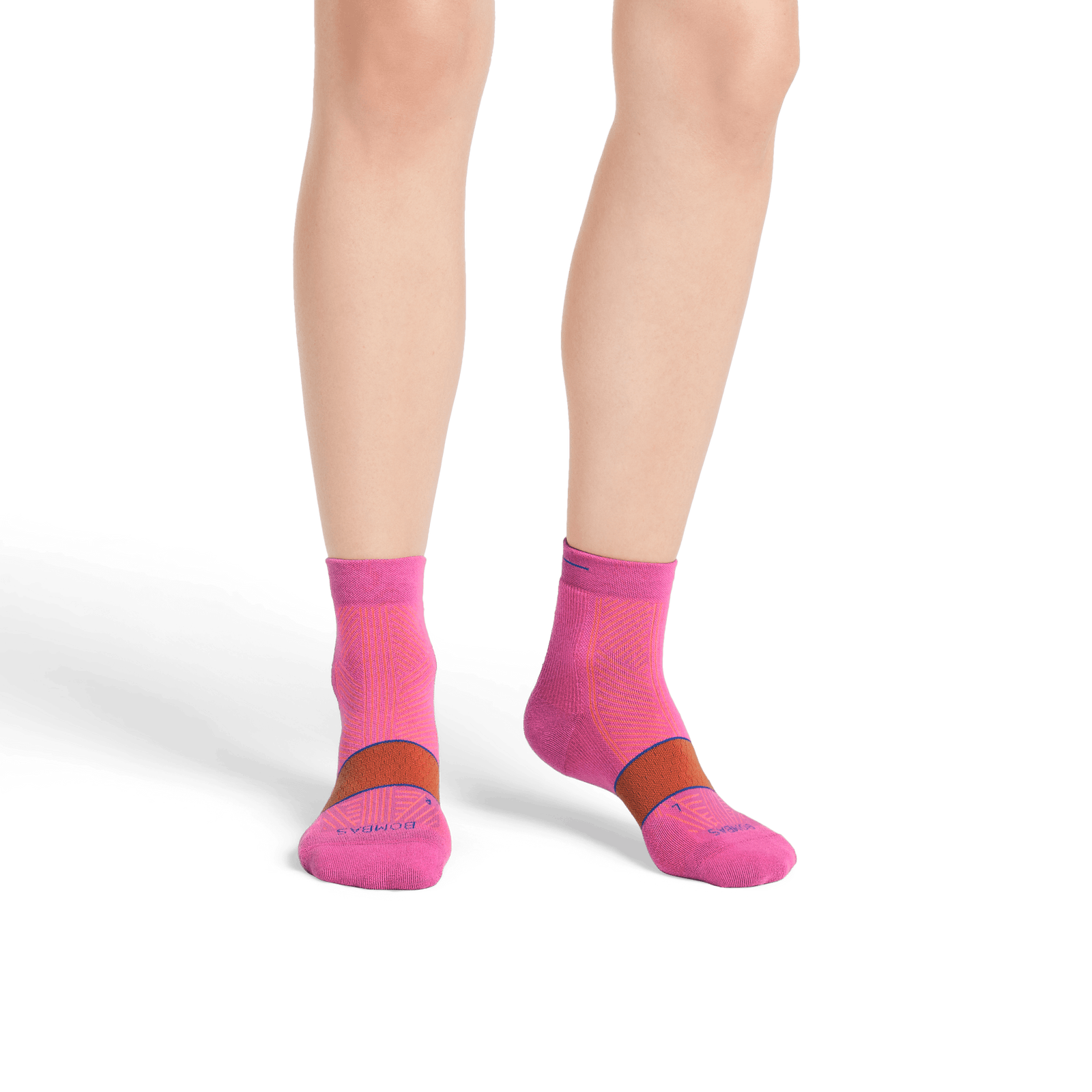 Running Quarter Socks - Bold Pink Washed Terracotta WO1 [8064]