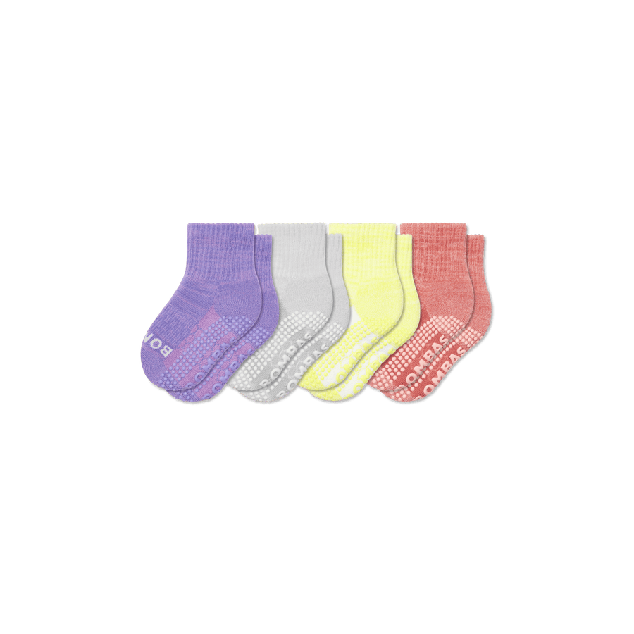 Toddler Two Tone Gripper Calf Sock 4-Pack - Cushion Shift Support