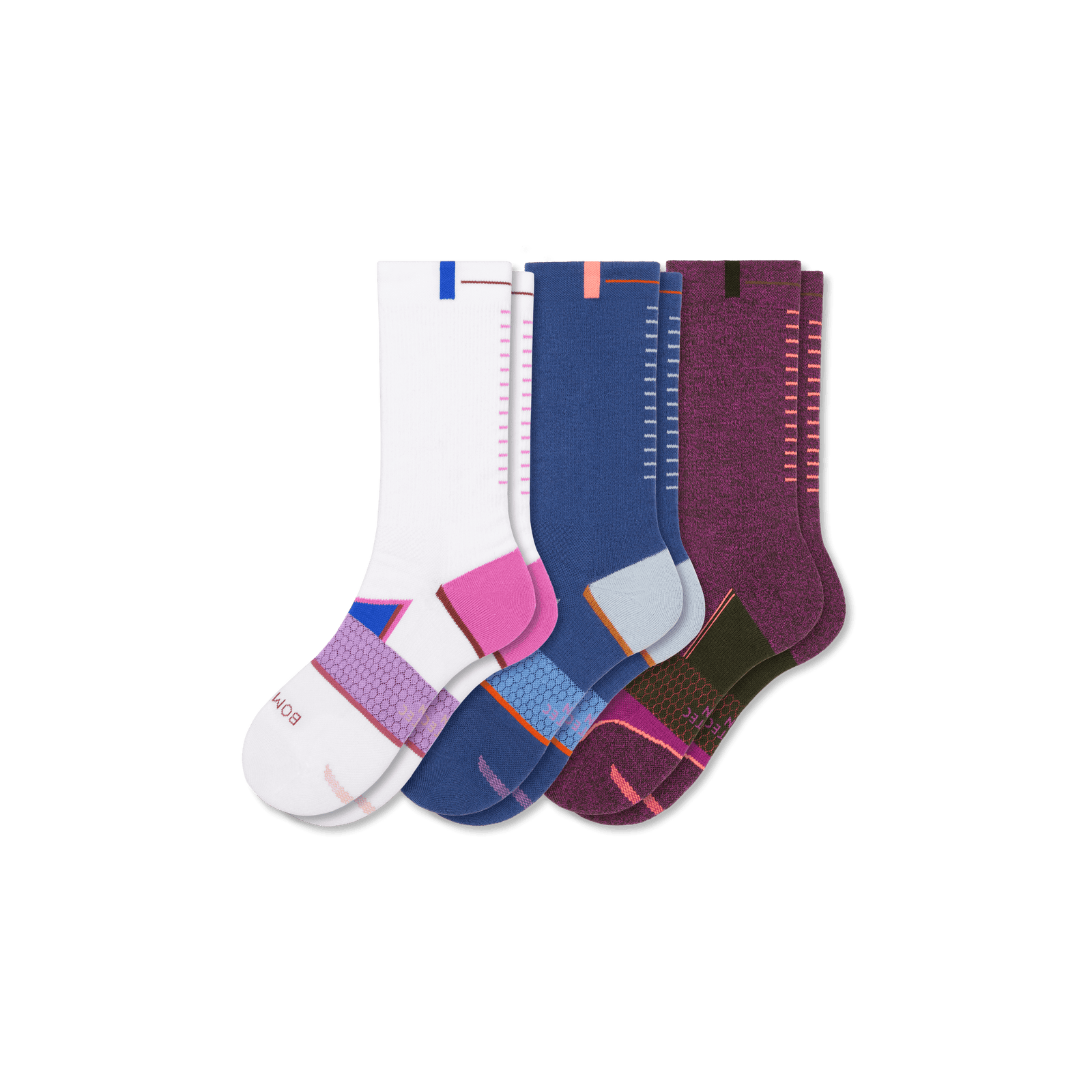 Women's Running Calf Sock 3-Pack - Dark Sky Pink Mix L [8229]