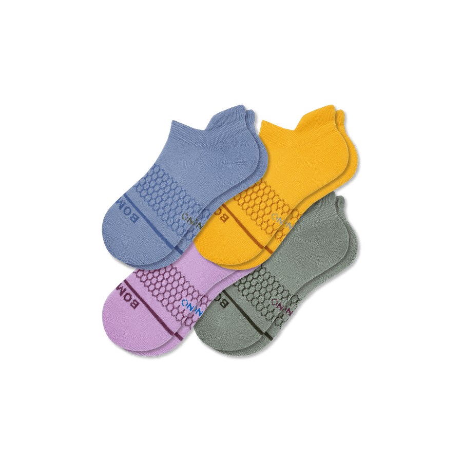 Youth Merino Wool Blend Ankle Sock 4-Pack - Modern Low Cut Cushion