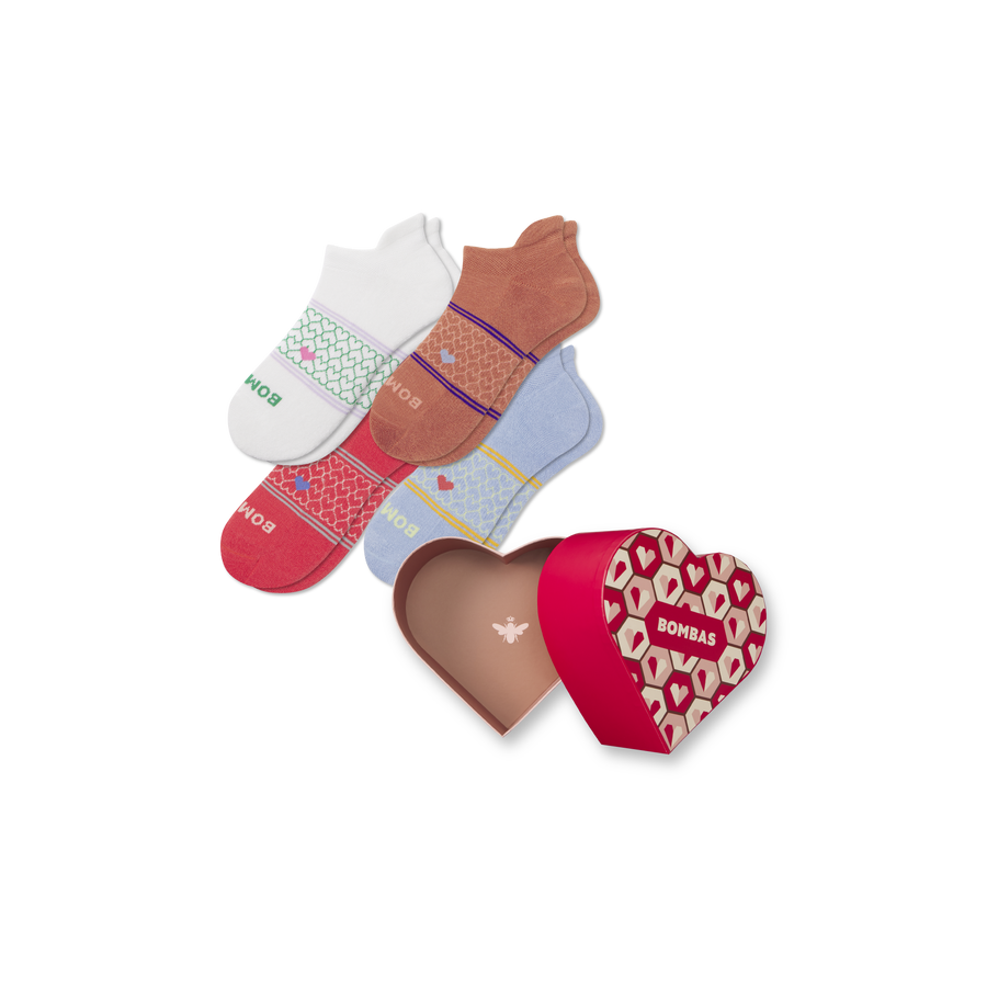 Women's Hearts Ankle Sock 4-Pack Gift Box - Drawer Gift