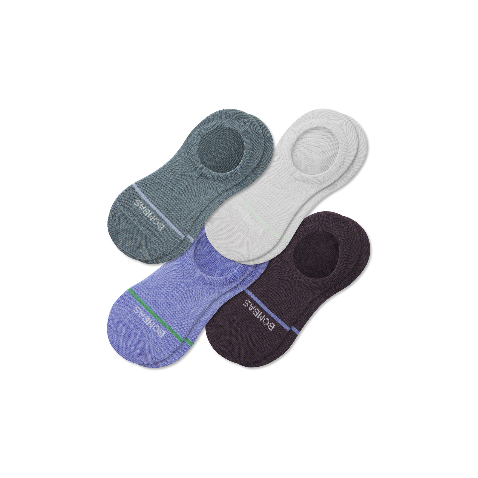 Lightweight Merino Wool Blend No Show Sock 4-Pack - Grey Surf Mix L [8419]