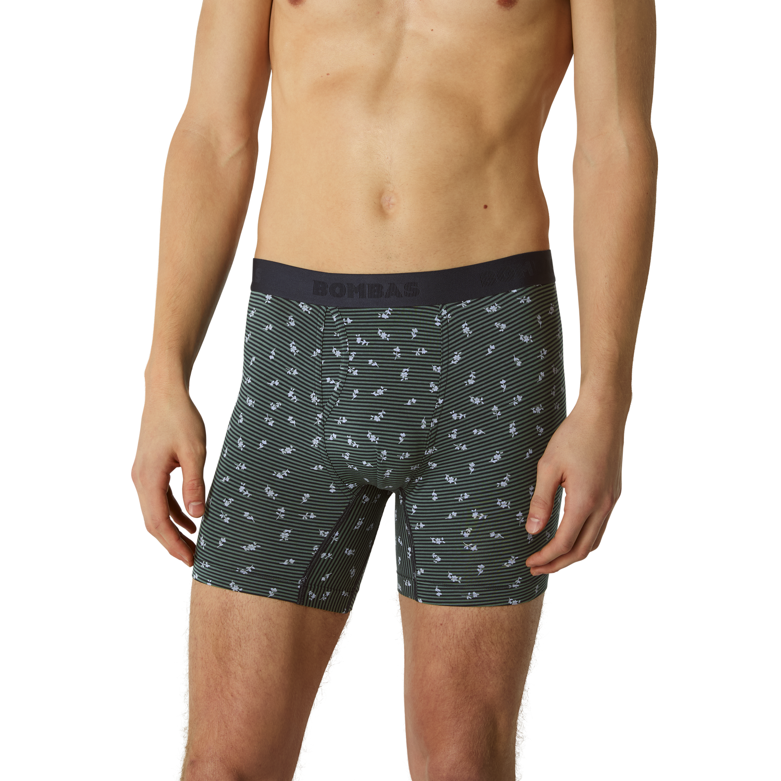Cotton Modal Blend Boxer Brief -MIDNIGHT NAVY / DARK SAGE MICRO STRIPE MO1 [8470]