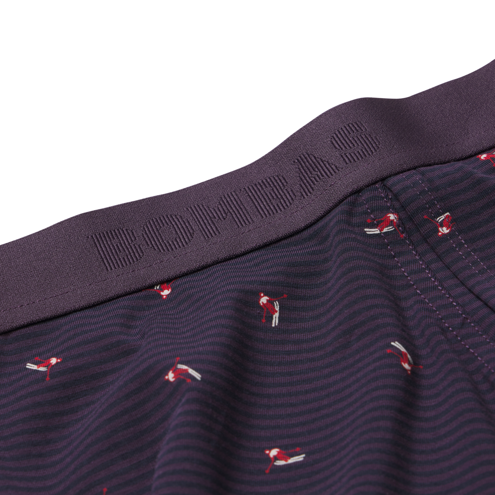 Men's Cotton Modal Blend Boxer Brief - Night Bloom Stripe Alpine Skier Detail [8470]