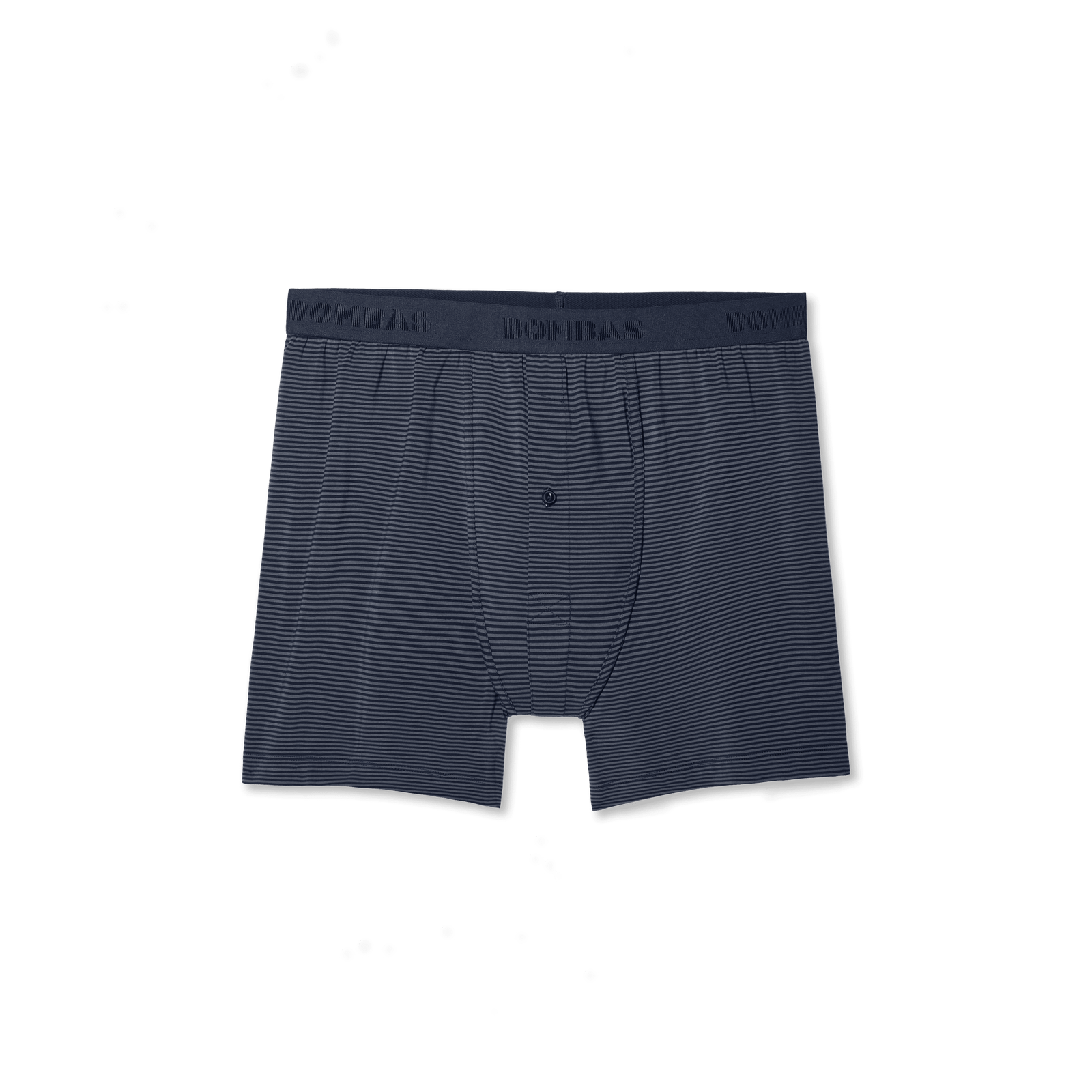 Men's Cotton Modal Blend Boxer - Midnight Navy / Washed Black Micro Stripe L Front [8473]