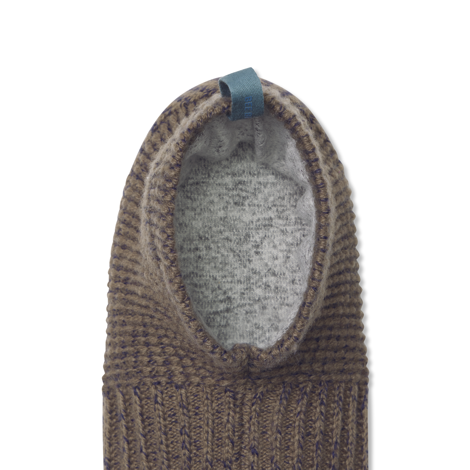 Adult Marl Tuck Stitch Gripper Slipper OAKMOSS_NAVY-layflat-5-transparent