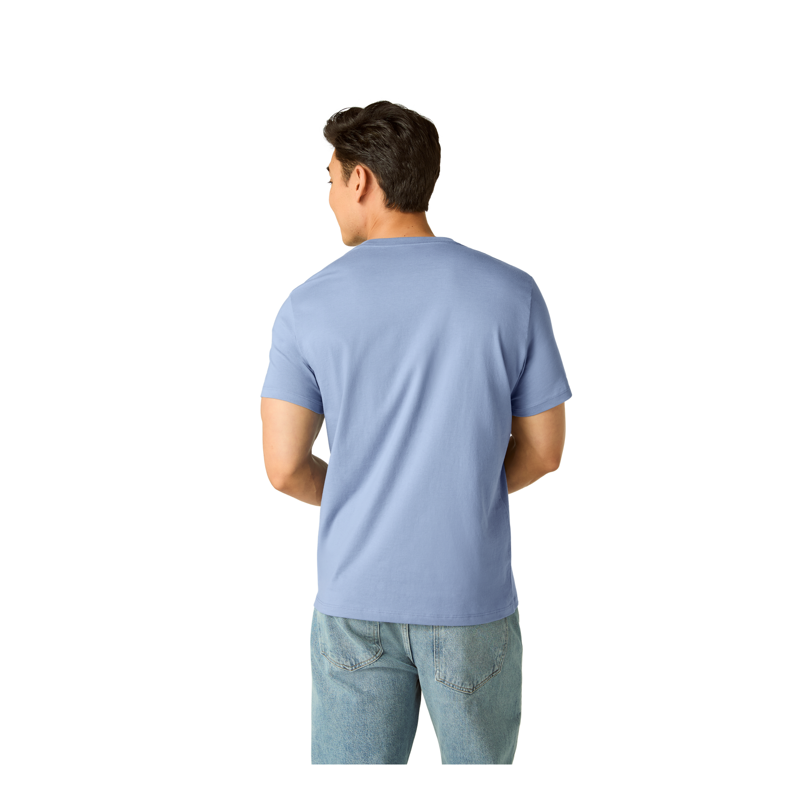 Men's Classic Fit Pima Cotton Crew Neck T-Shirt - Blue Smoke MO2 [8525]