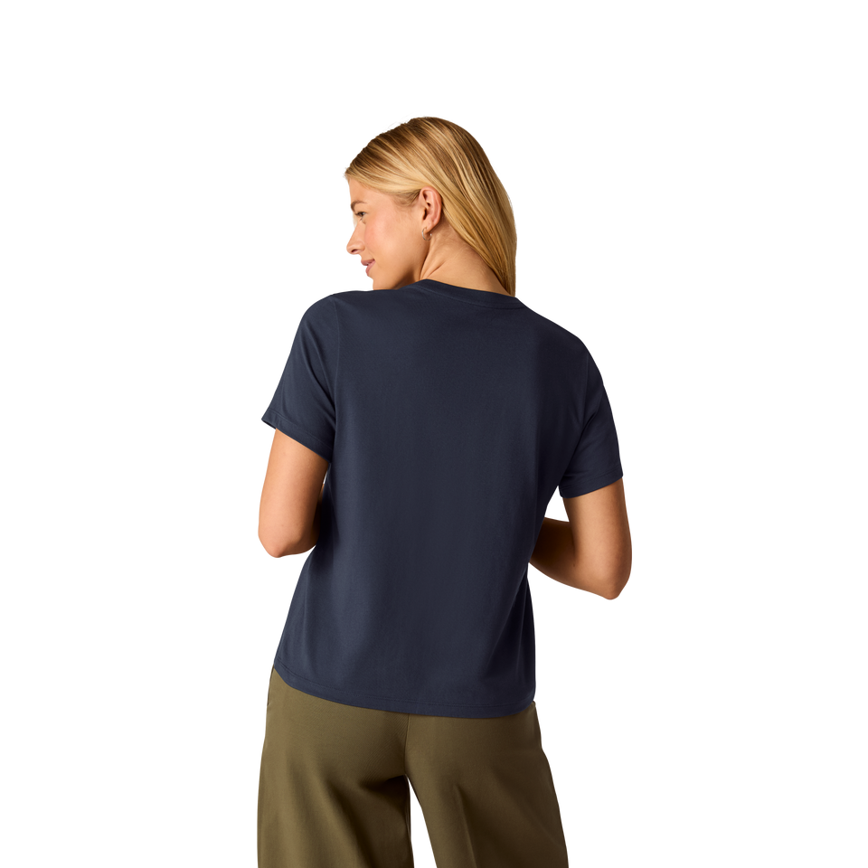 Pima Cotton Crew Neck T-Shirt - Midnight Navy WO3 [8530]
