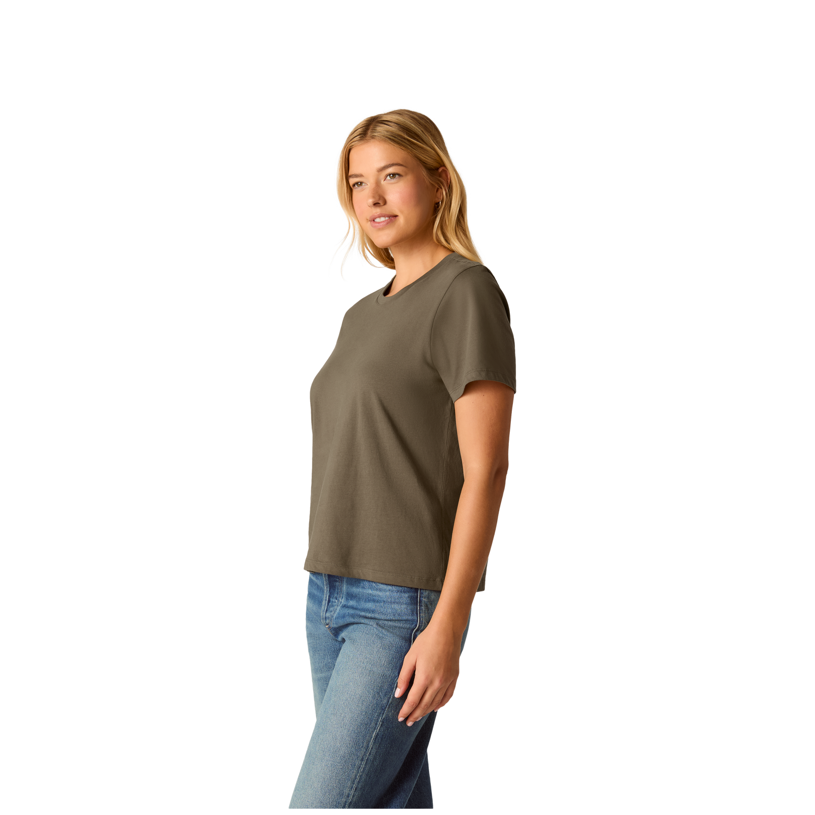 Pima Cotton Crew Neck T-Shirt - Oak Moss WO2 [8530]