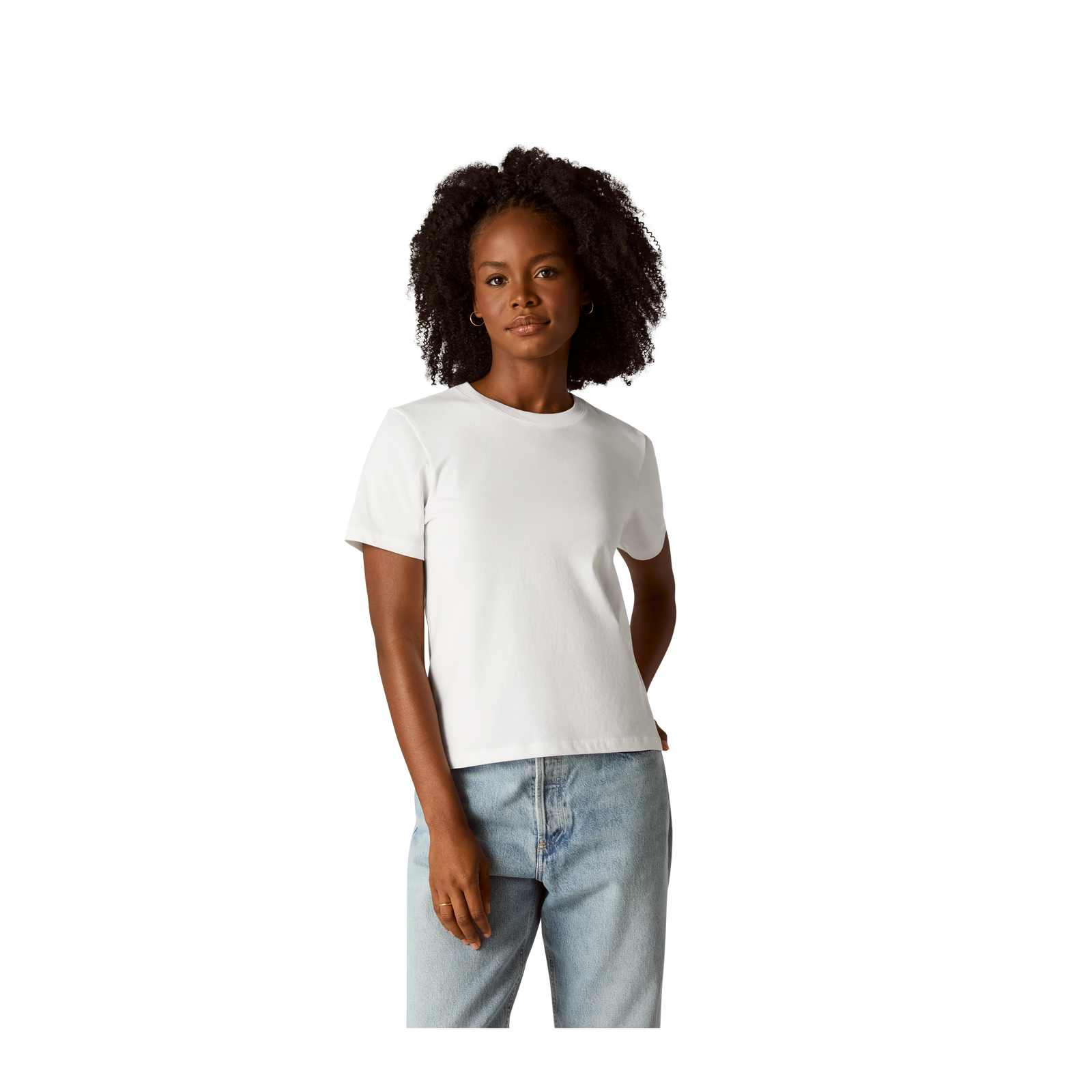 Pima Cotton Crew Neck T-Shirt - White WO1 [8530]