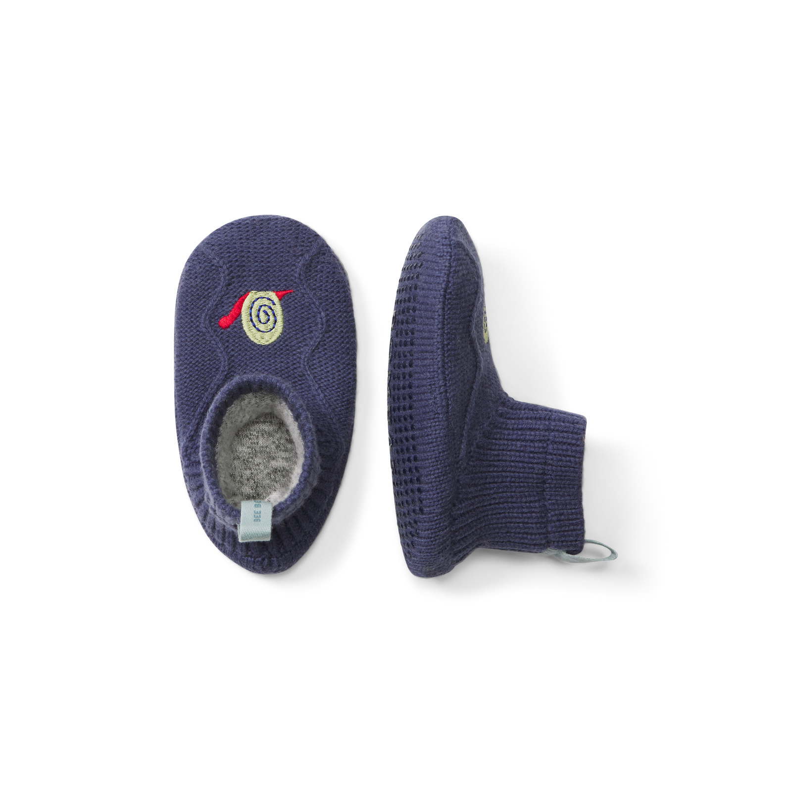 Toddler Gripper Slipper - Navy Dusk L [8534] Front + Slide