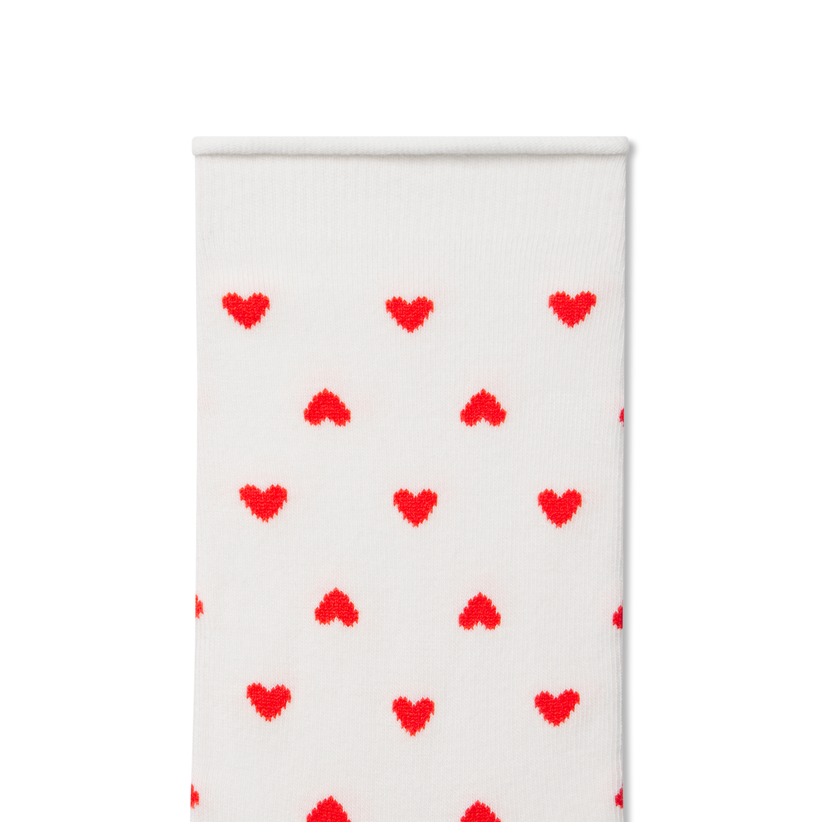 Women's Valentine’s Half Calf Socks - Soft White Detail [8597]