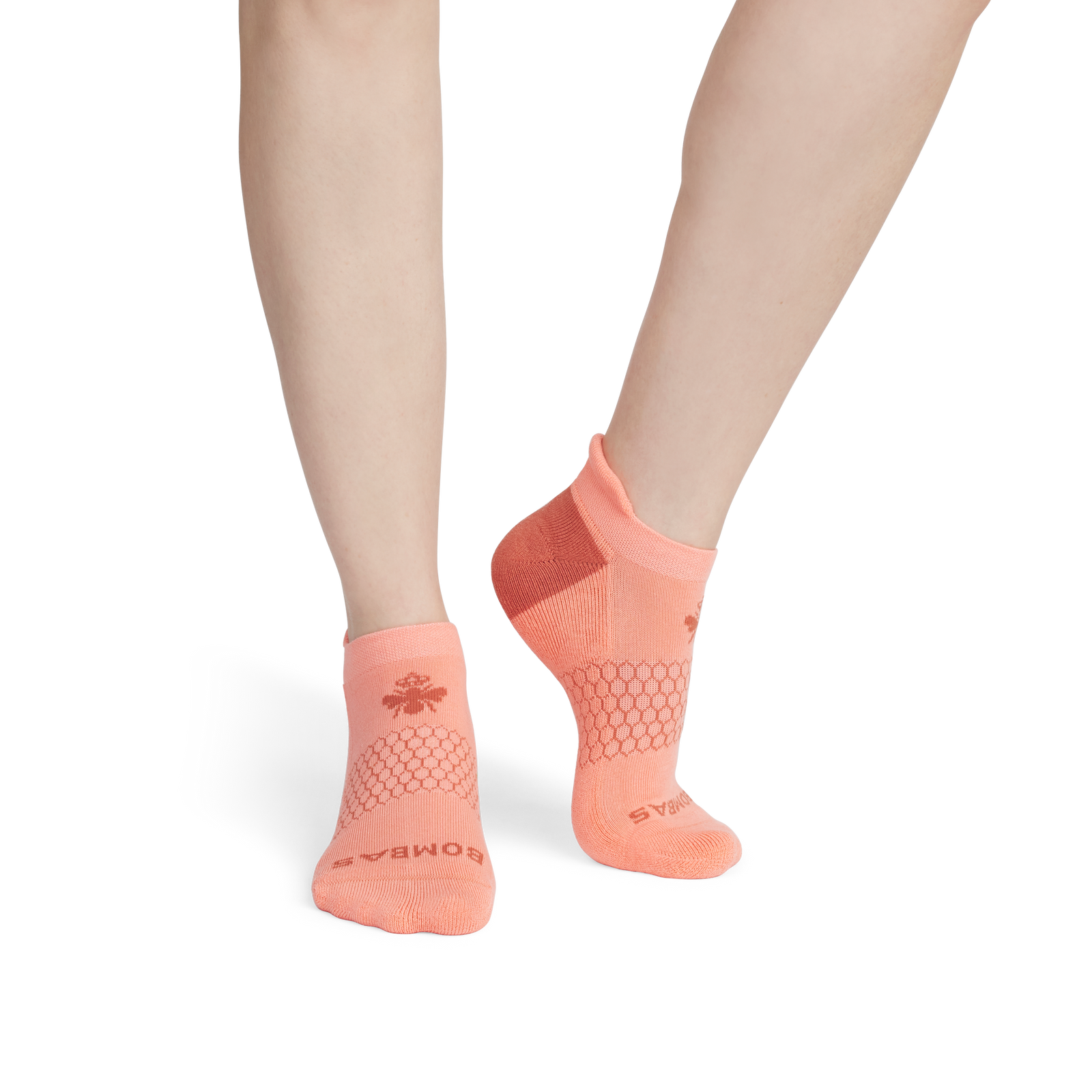 Solids Contrast Heel Ankle Socks - Guava / Washed Terracotta YO1 [8613]