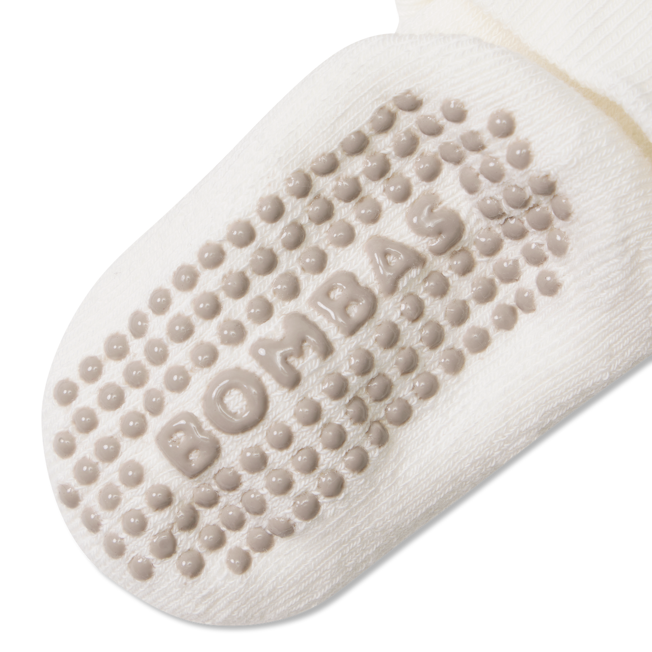 Baby Solids Gripper Socks (6-12 Months) - Soft White Detail [8622]