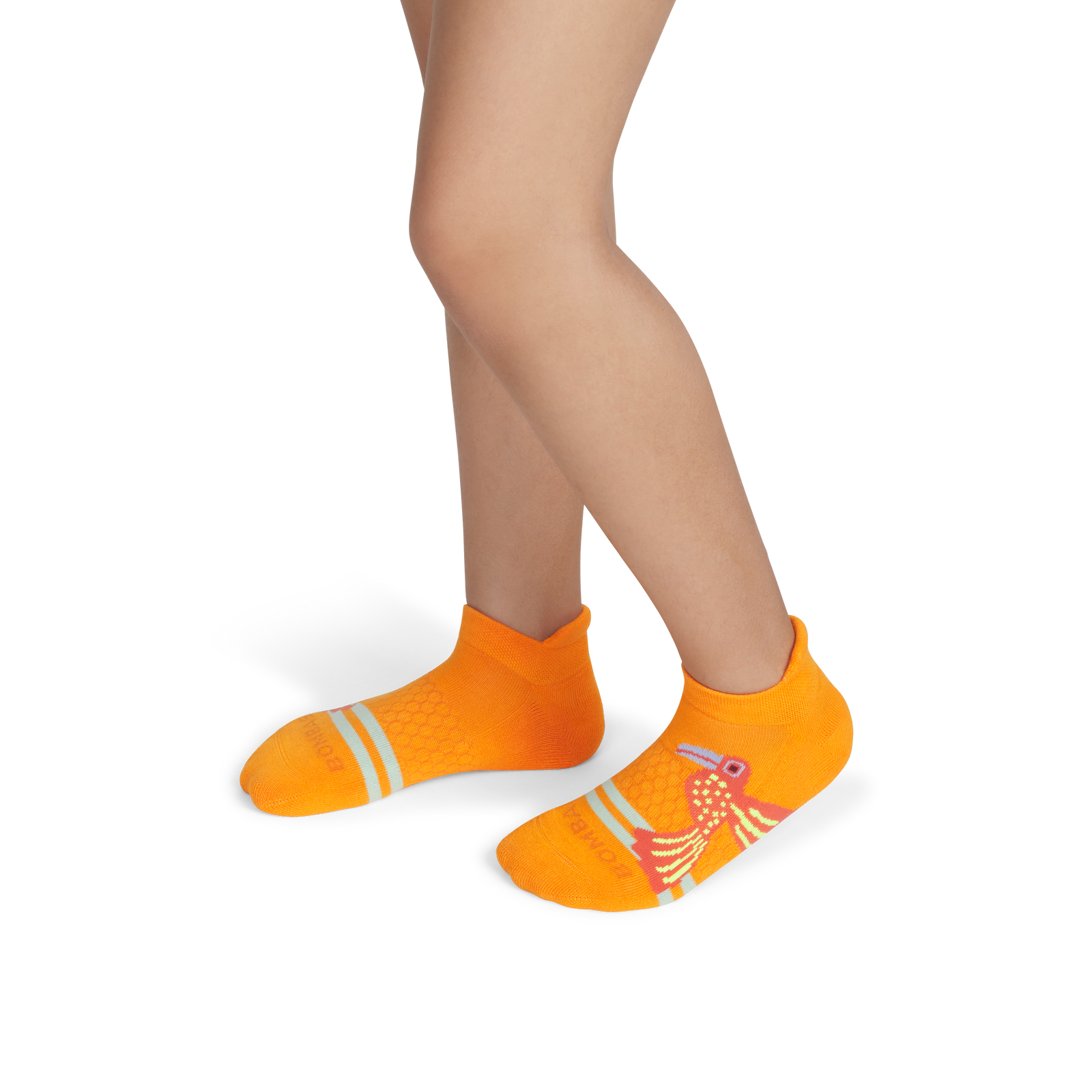 Parrot and Stripes Ankle Socks - Tangerine Pop YO1 [8638]