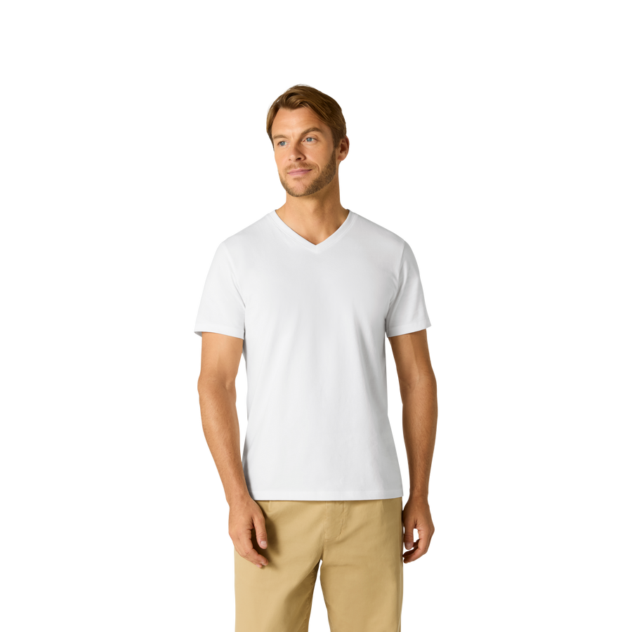 Men's Pima Cotton V-Neck T-Shirt - Cotton Weekend Layer