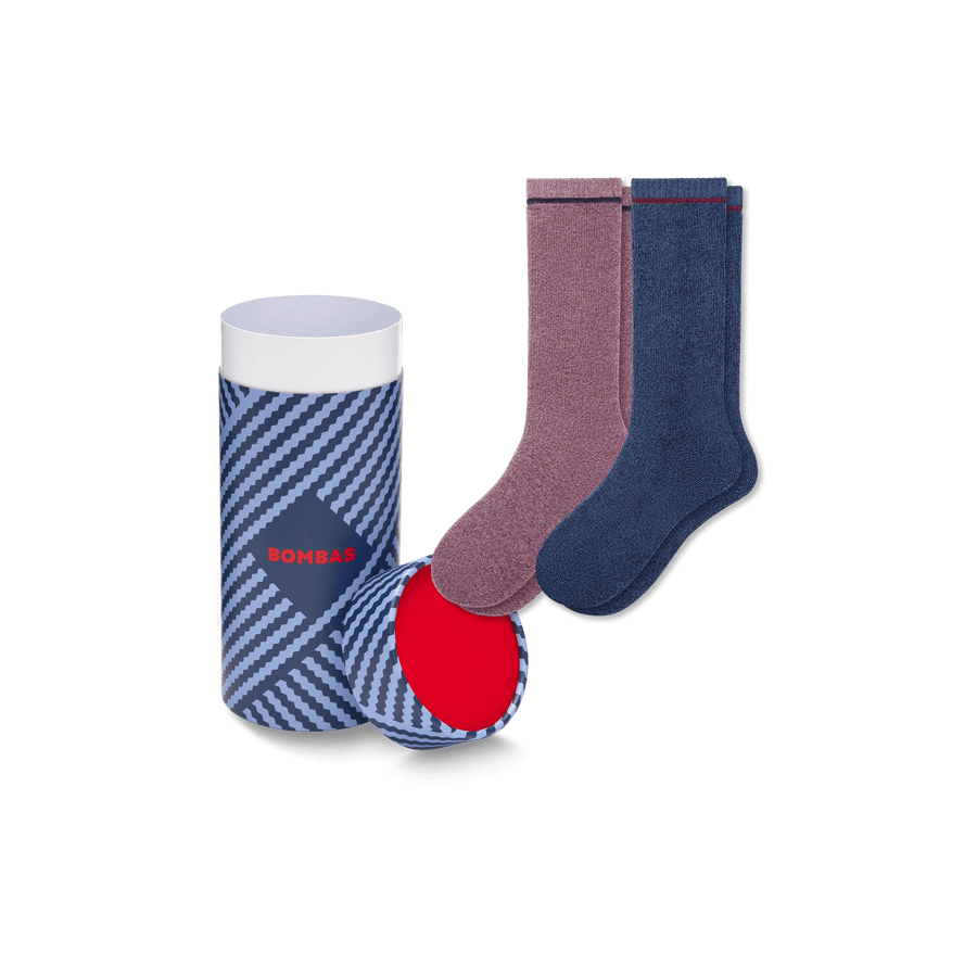 Men's Merino Wool Blend Cozy Sock 2-Pack Gift Box - Outdoor Choice