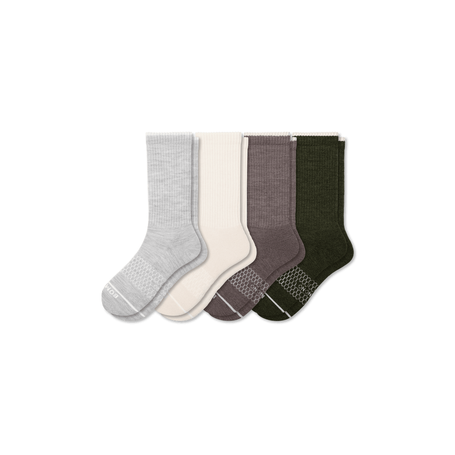 Men's Merino Wool Blend Calf Sock 4-Pack - Run Pair