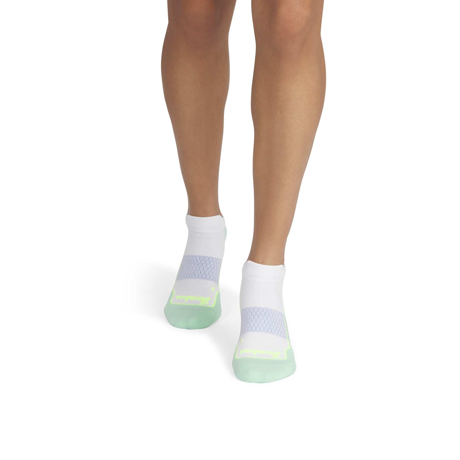 Running Ankle Socks - White / Foam Green WO1 [8819]