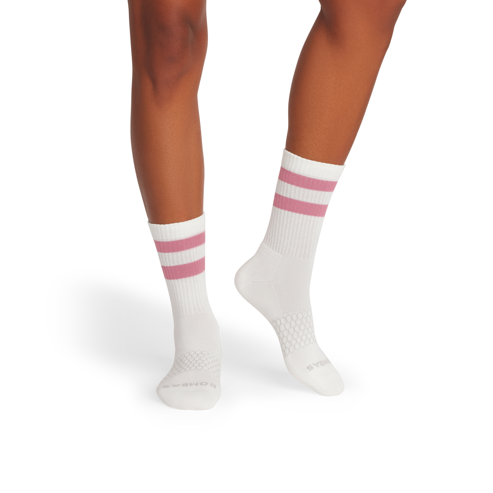 Women's Vintage Stripes Half Calf Socks - dried rose WO1 [8889]