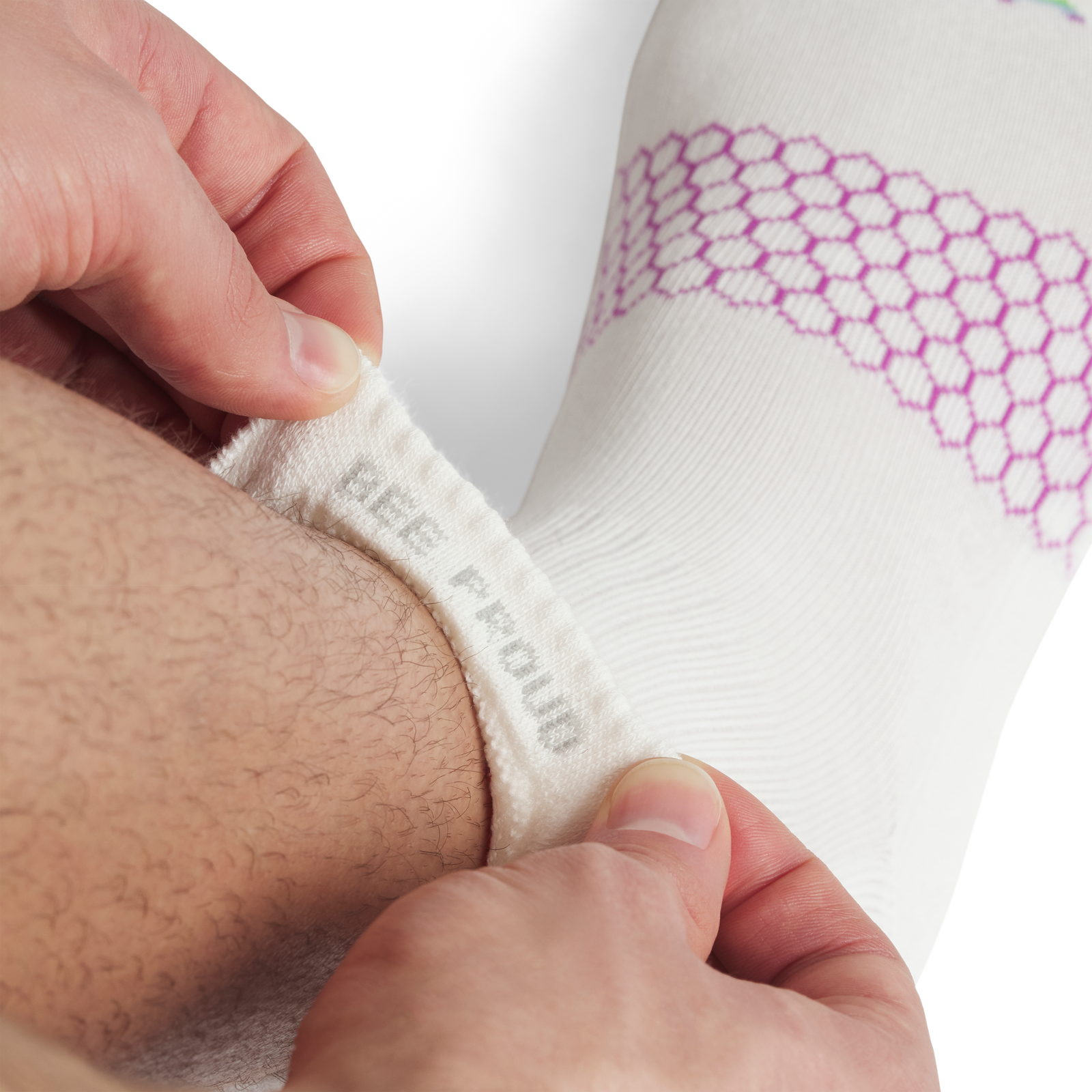 Pride Half Calf Socks - Soft White / Grape Jam OM Detail [8898]