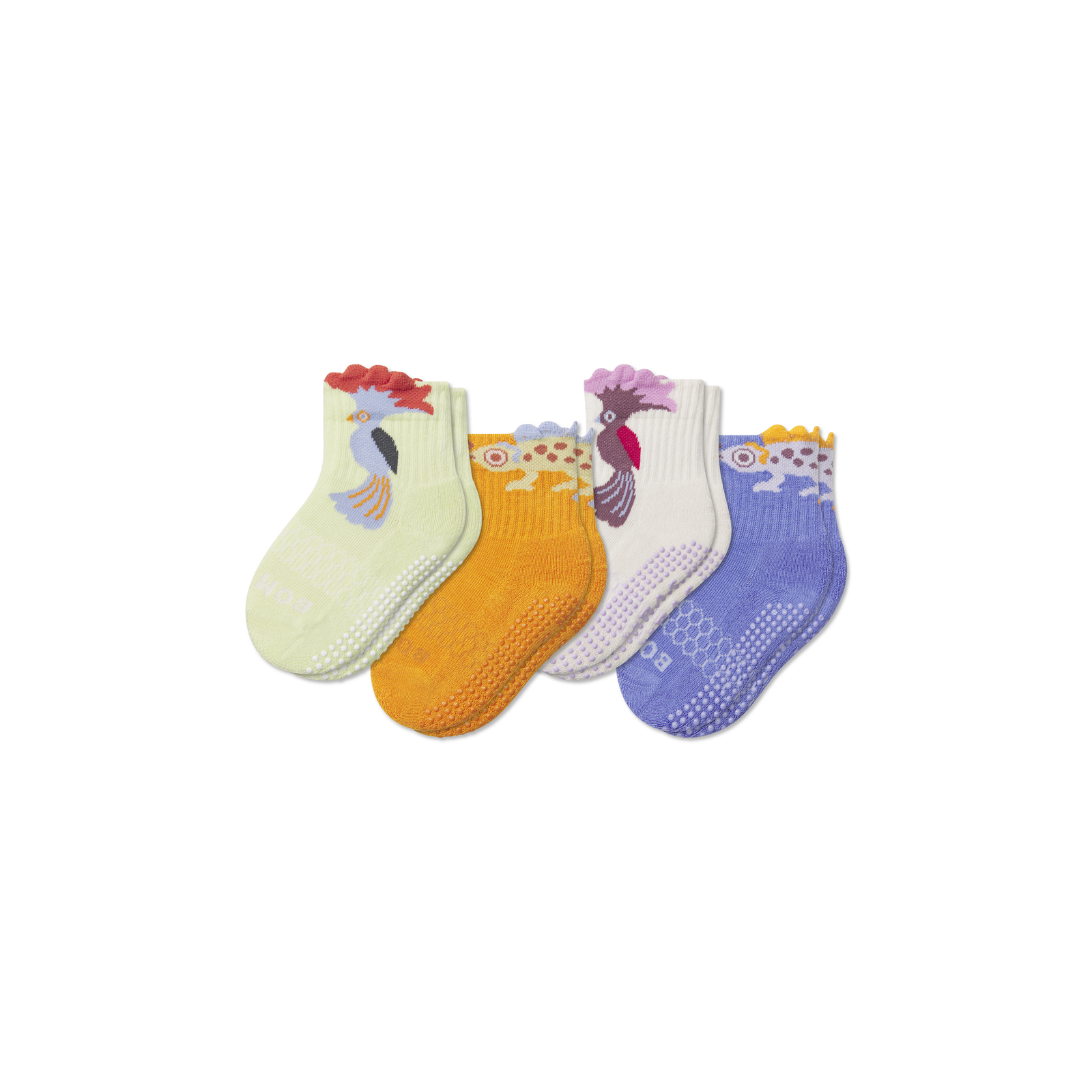 Toddler Rainforest Friends Gripper Calf Sock 4-Pack - Tangerine Lime Mix L [8952]