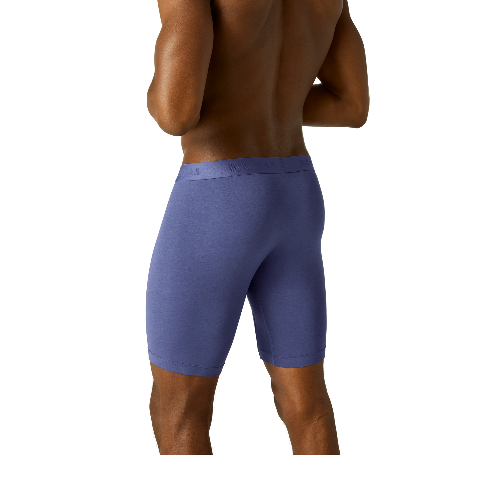 Men's Cotton Modal Blend Long Boxer Brief - Light Indigo MO2 [8969]