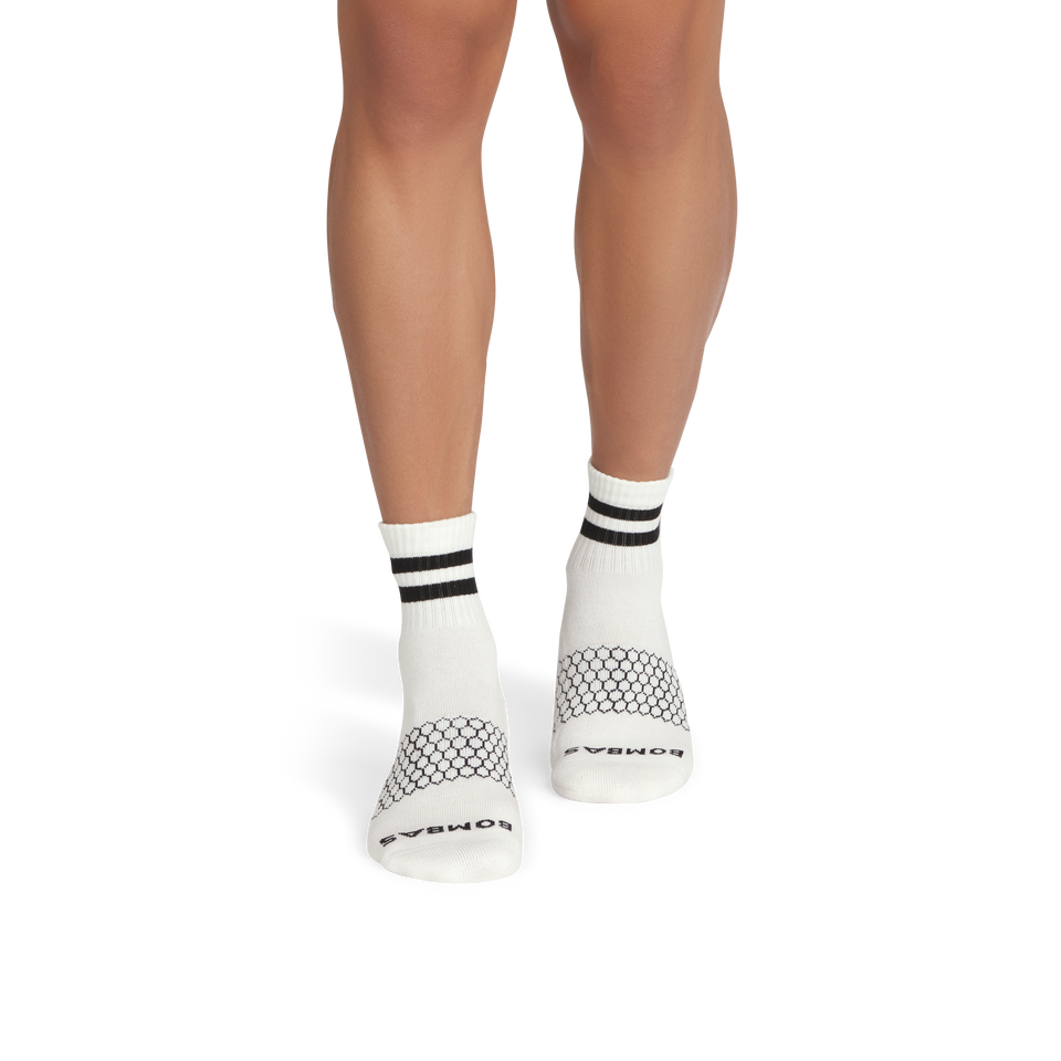 Quarter Socks - soft white black MO1 [9006]