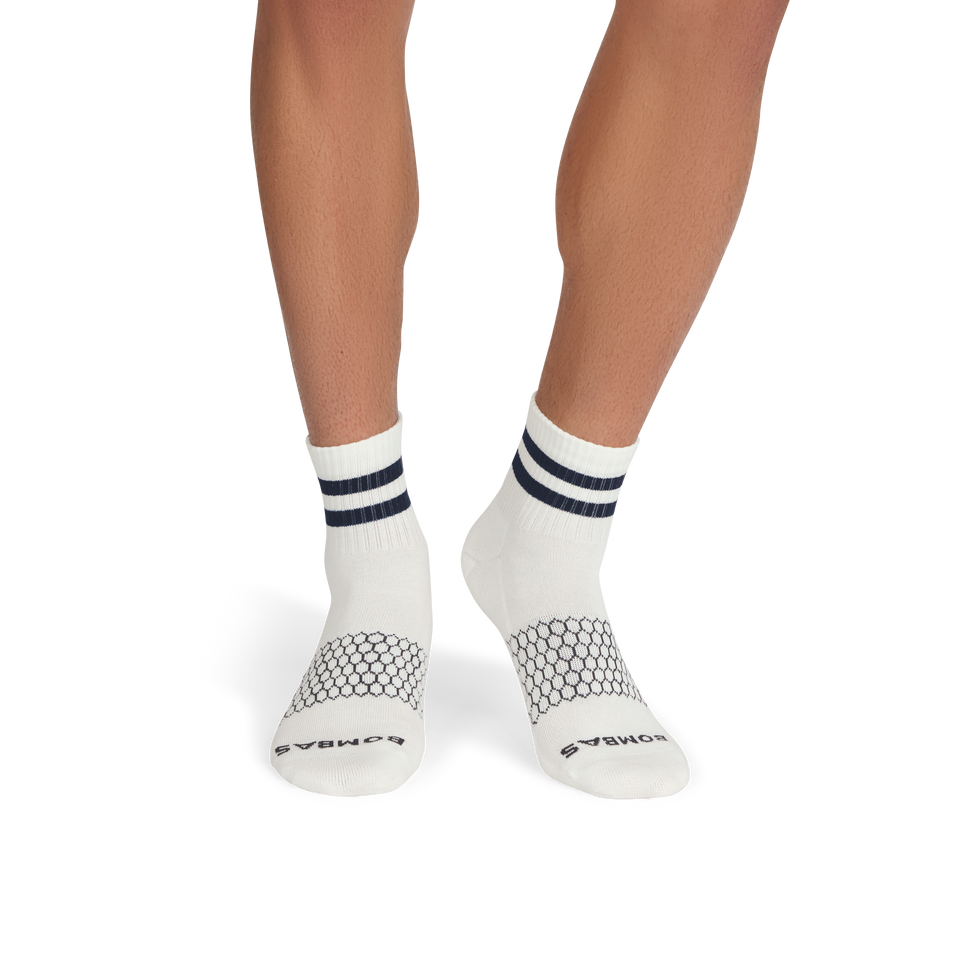 Quarter Socks - soft white navy MO1 [9006]