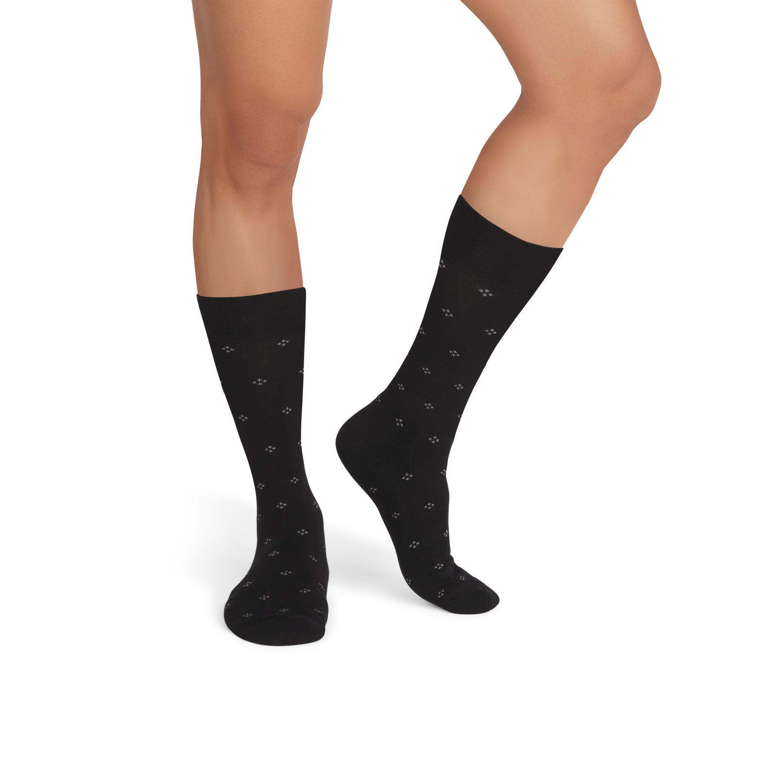 Dress Calf Socks - Black Diamond MO1 [9131]