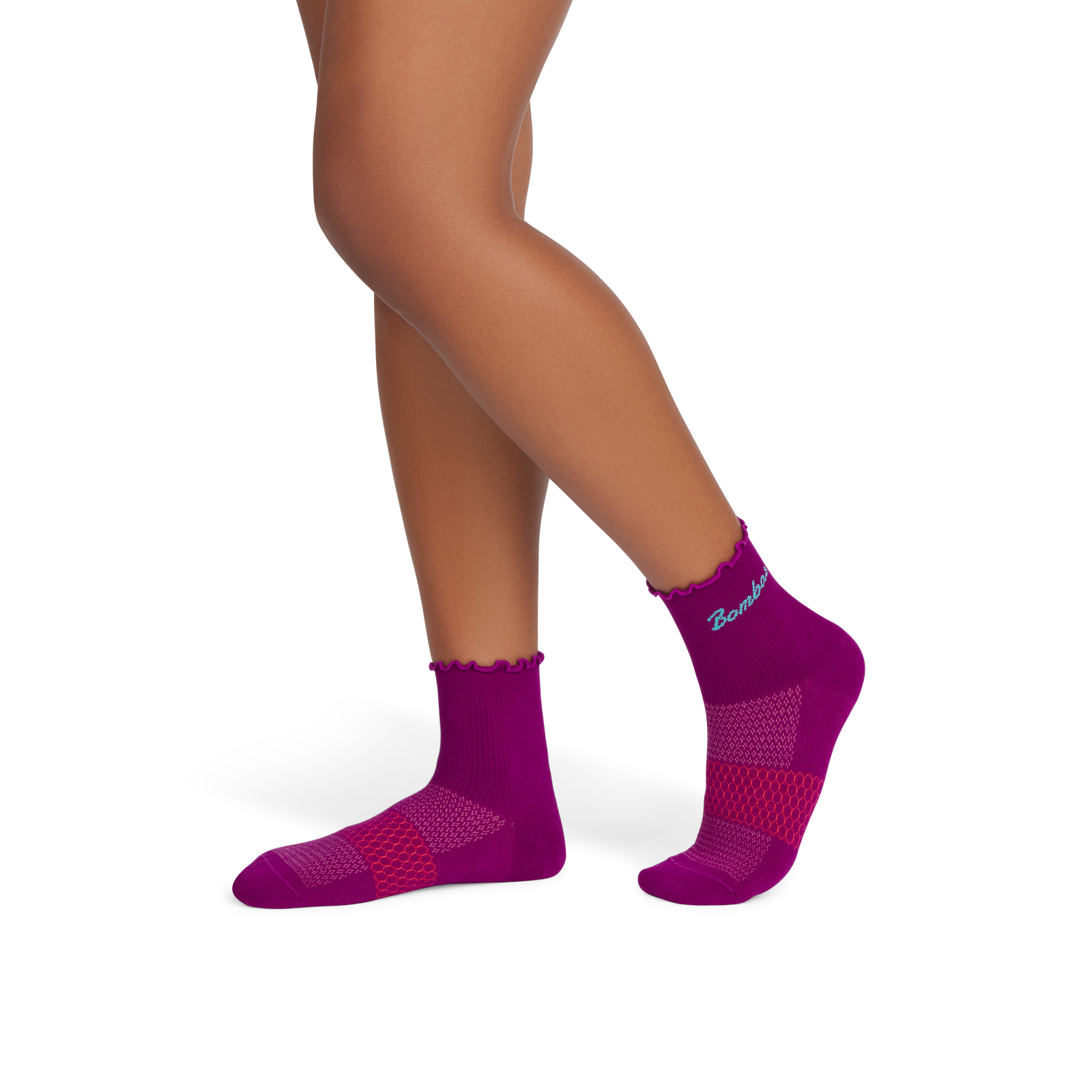 Ruffle Athletic Quarter Socks - vivid magenta WO1 [9161]