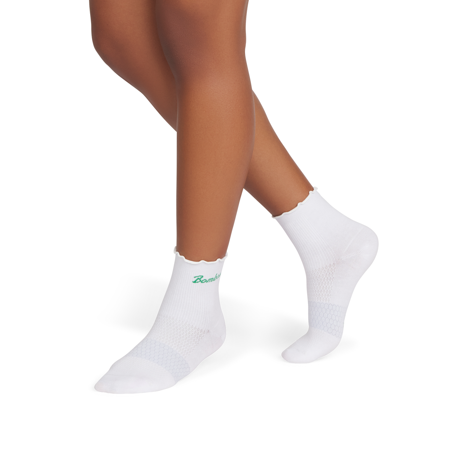 Ruffle Athletic Quarter Socks - white WO1 [9161]