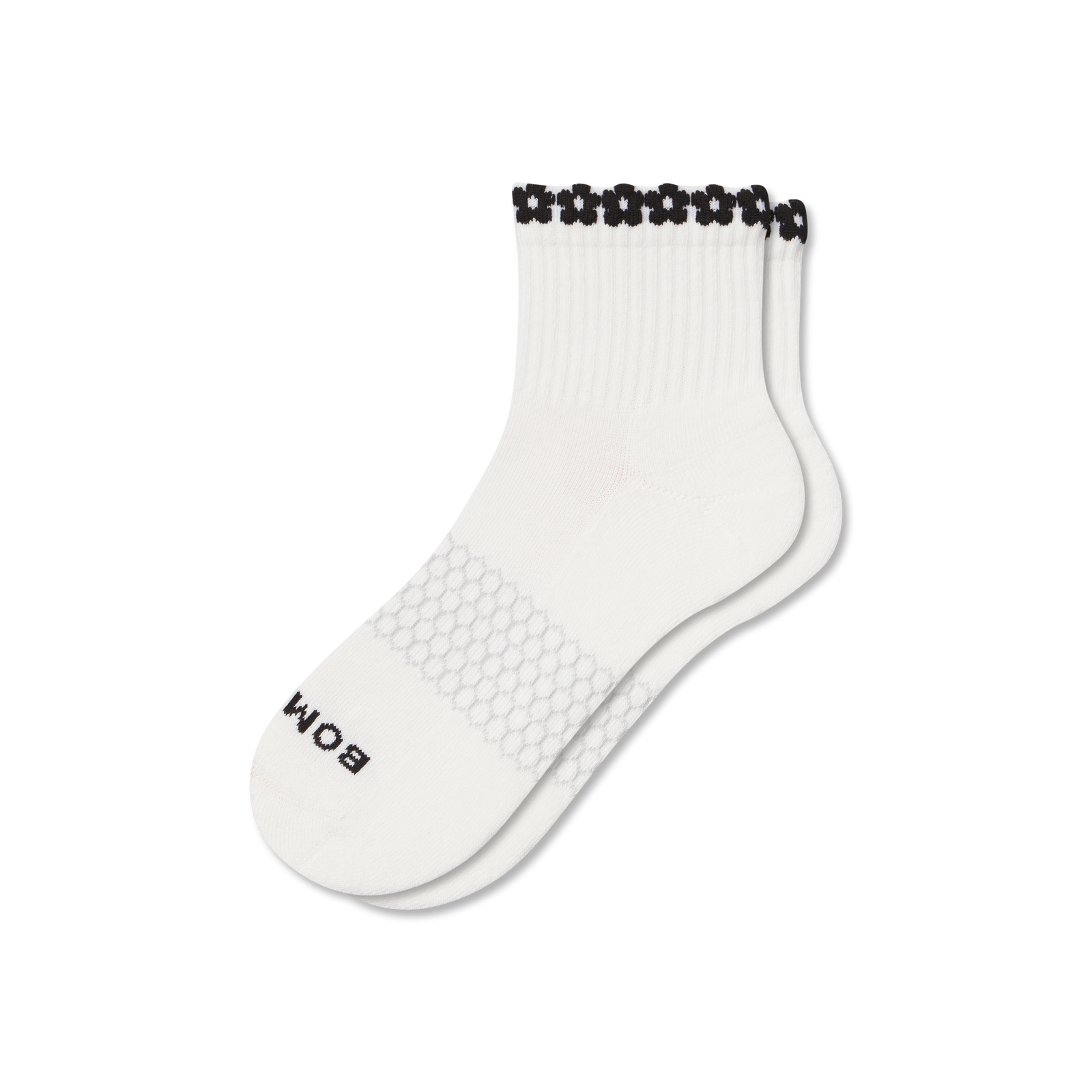 Women's Daisy Chain Quarter Socks - black chain L [9171]