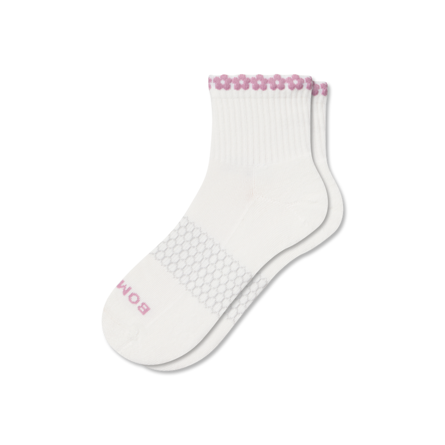 Women's Daisy Chain Quarter Socks - Breathable Low Cut Fit