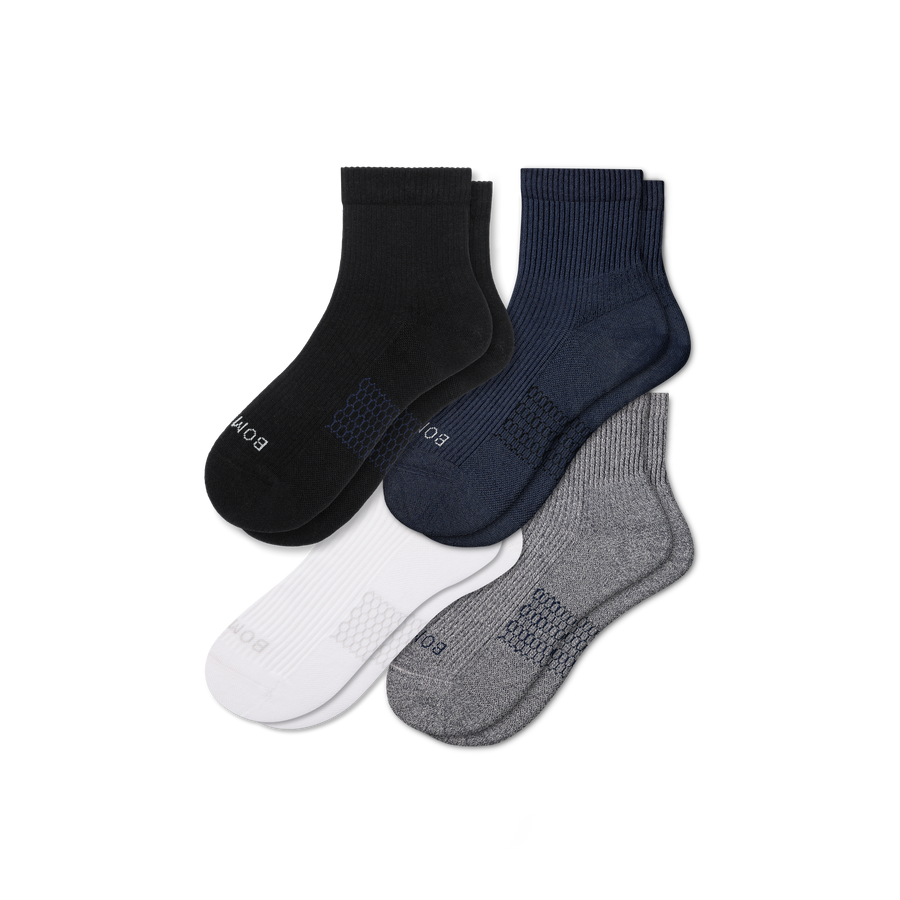 Men's Modern Rib Quarter Sock 4-Pack - Classic Everyday Move