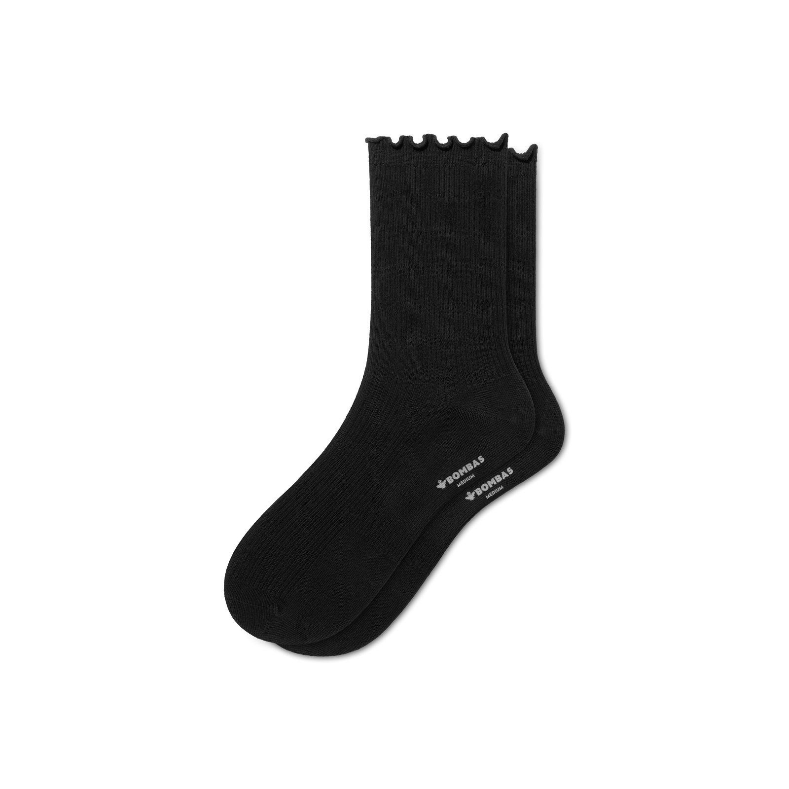 Ruffle Rib Half Calf - Black L [9285]