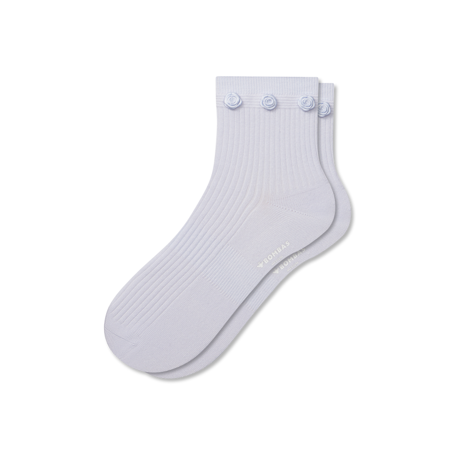 Women's Rosette True Rib Quarter Socks - Active Fit