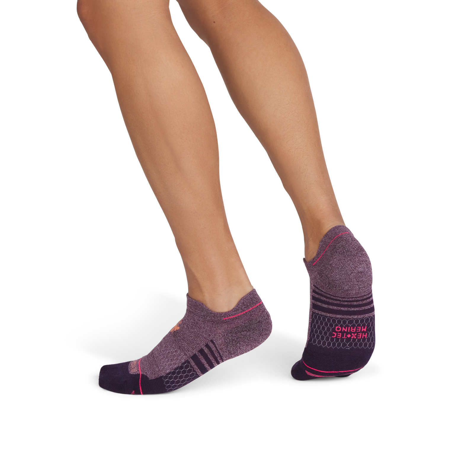 Merino Wool Blend Athletic Ankle Socks - maroon ember muted mauve MO1 [9711]