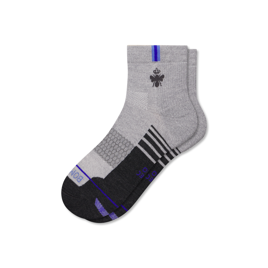 Men's Merino Wool Blend Run Quarter Socks - Studio Hike Comfort