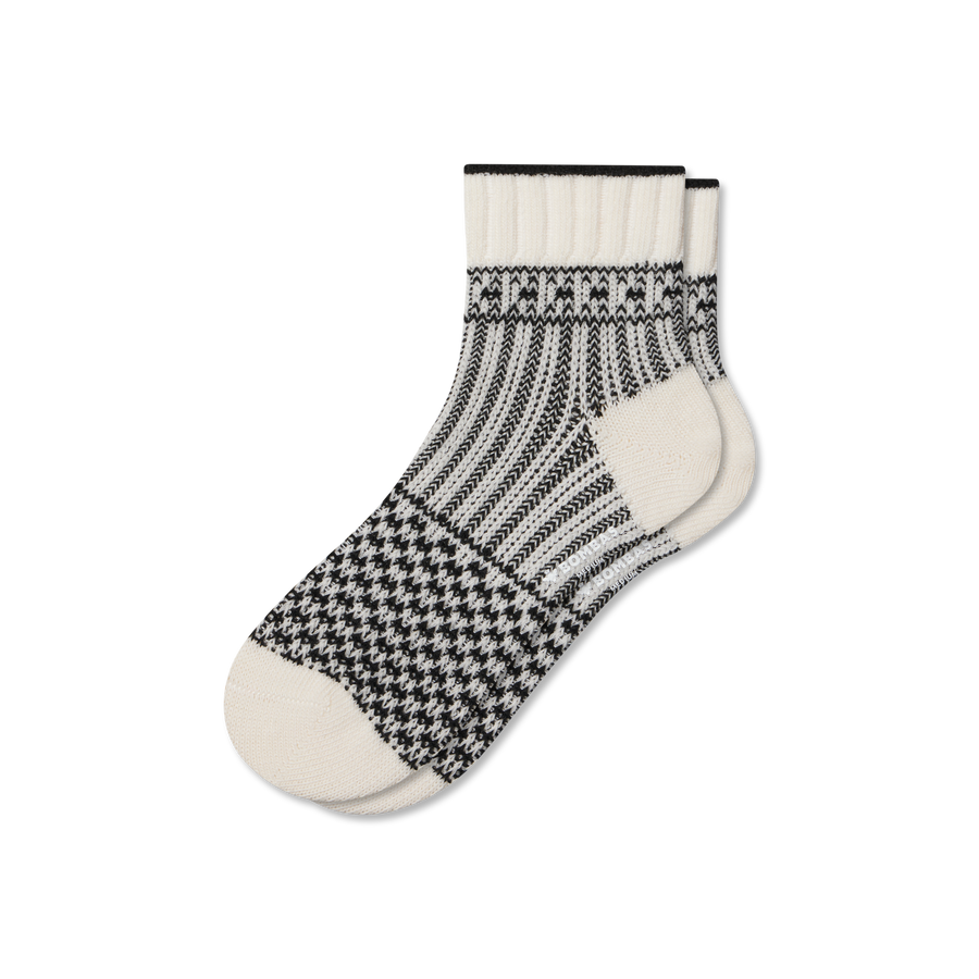 Women's Merino Wool Blend Sweater Quarter Socks - Modern Ankle Move