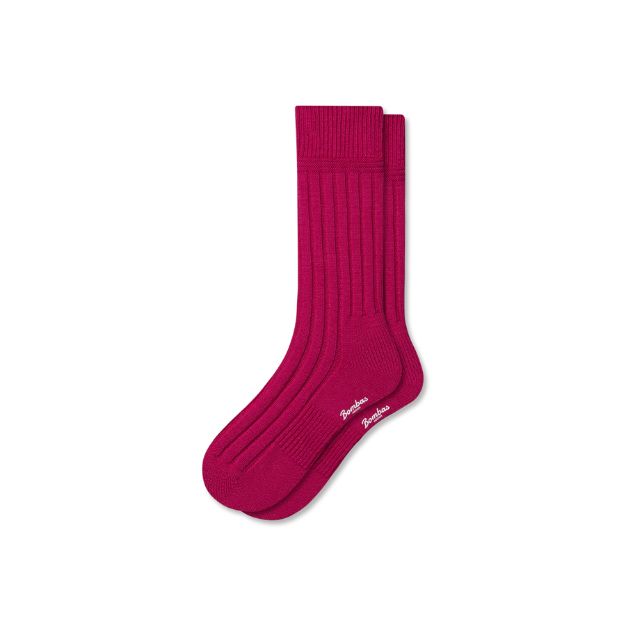 Women's Merino Cashmere Blend Rib Calf Socks - Daily Shift Pair