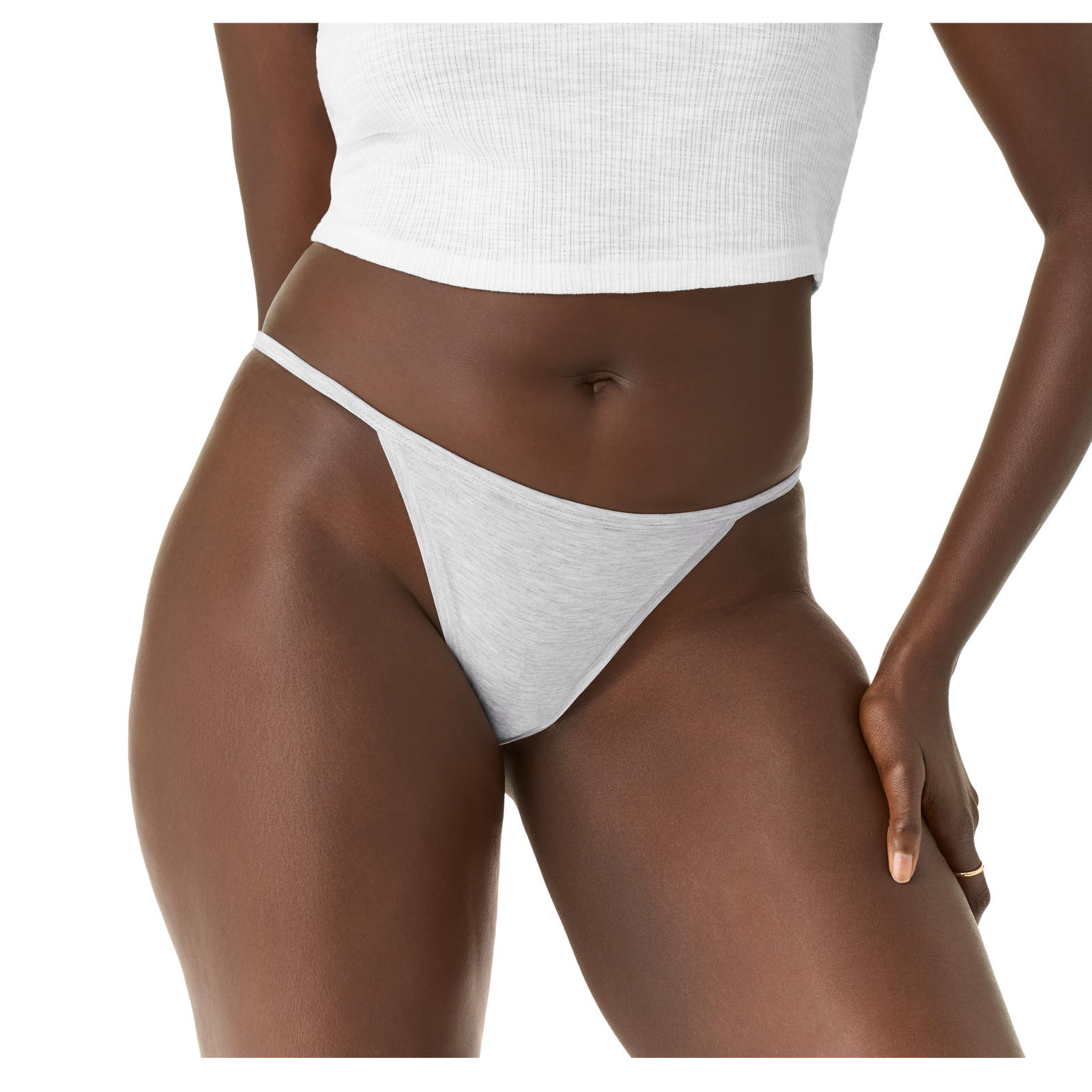 Women's Super Soft String Bikini - Varsity Grey Heather WO1 [9833]