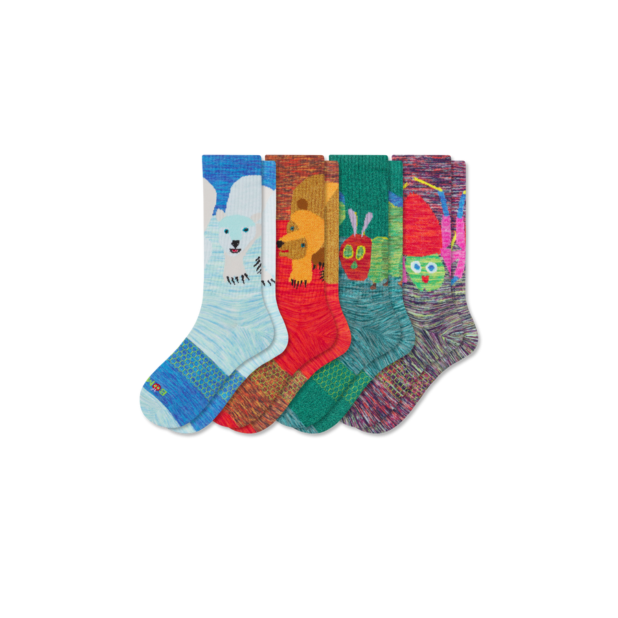 Adult Eric Carle Calf Sock 4-Pack - Daily Weekend Cushion