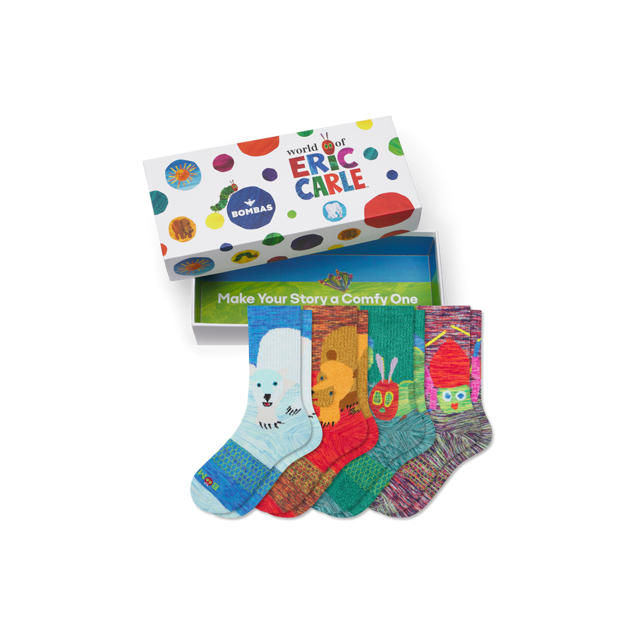 Youth Eric Carle Calf Sock 4-Pack Gift Box - Party Ready