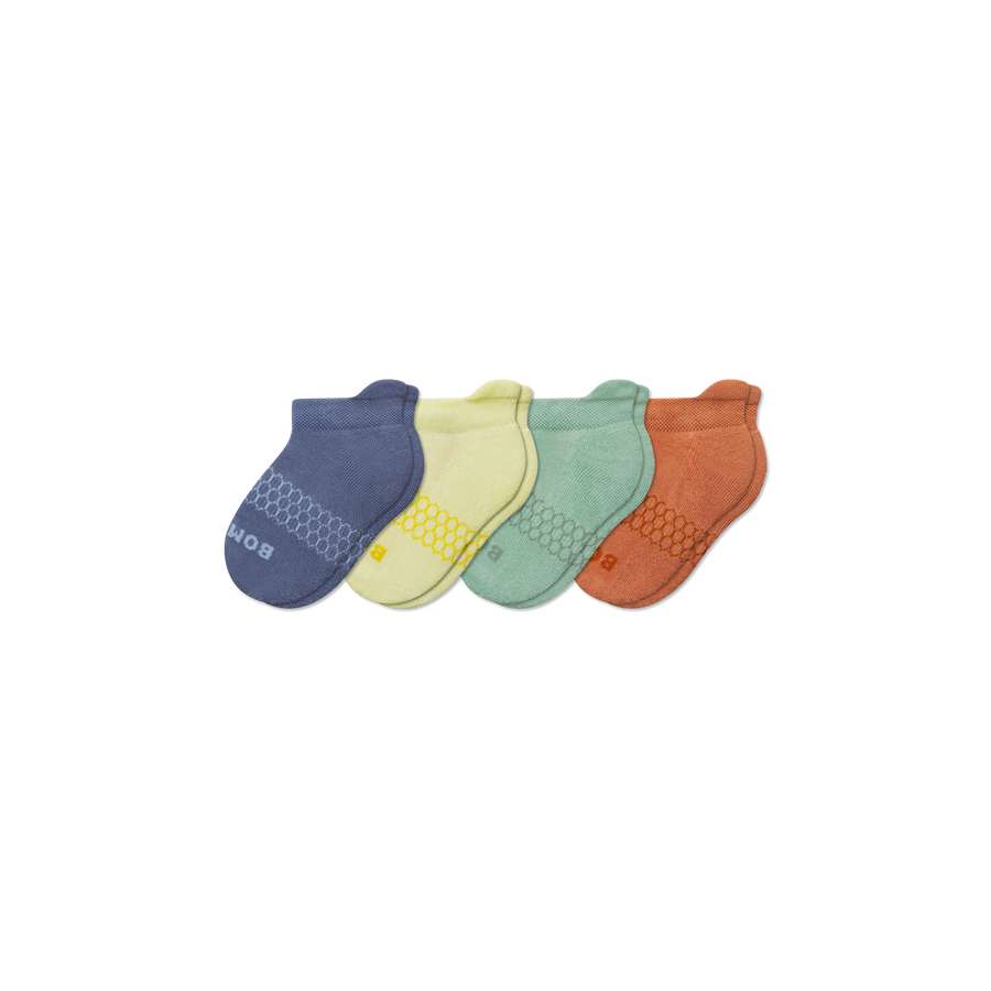 Junior Solids Ankle Sock 4-Pack - Cushion No Show Fit