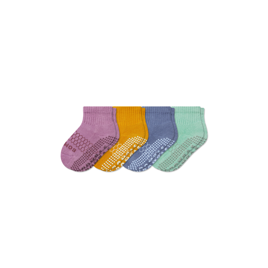 Toddler Solids Gripper Calf Sock 4-Pack - Comfort No Show Cushion