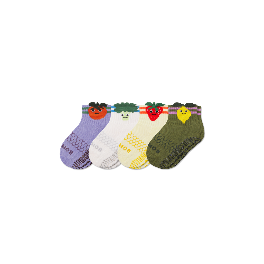 Toddler Fruits & Veggies Calf Sock 4-Pack - Studio Trail Fit