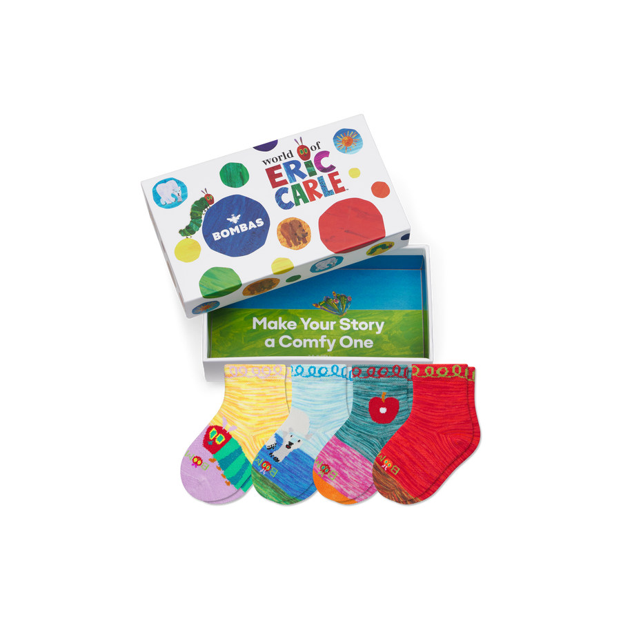 Toddler Eric Carle Lightweight Calf Sock 4-Pack Gift Box - Family Ready