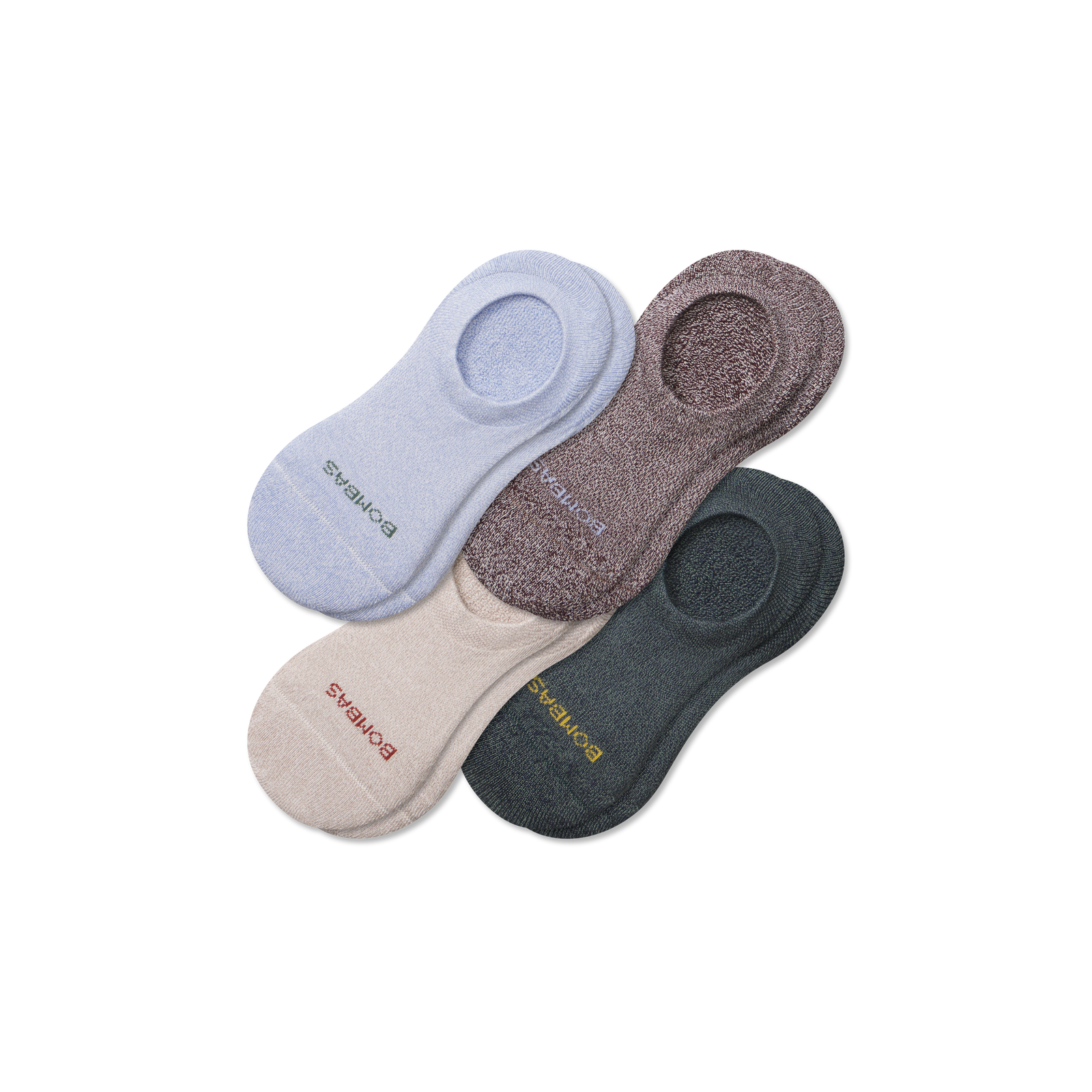 Men's Cushioned No Show Sock 4-Pack - Natural Blue Mix L [9073]
